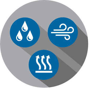 Vapor, Water, Air Barrier Icon