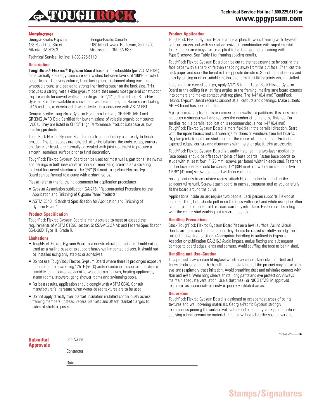 Flexible Gypsum Board, Curved Installations ToughRock Flexroc